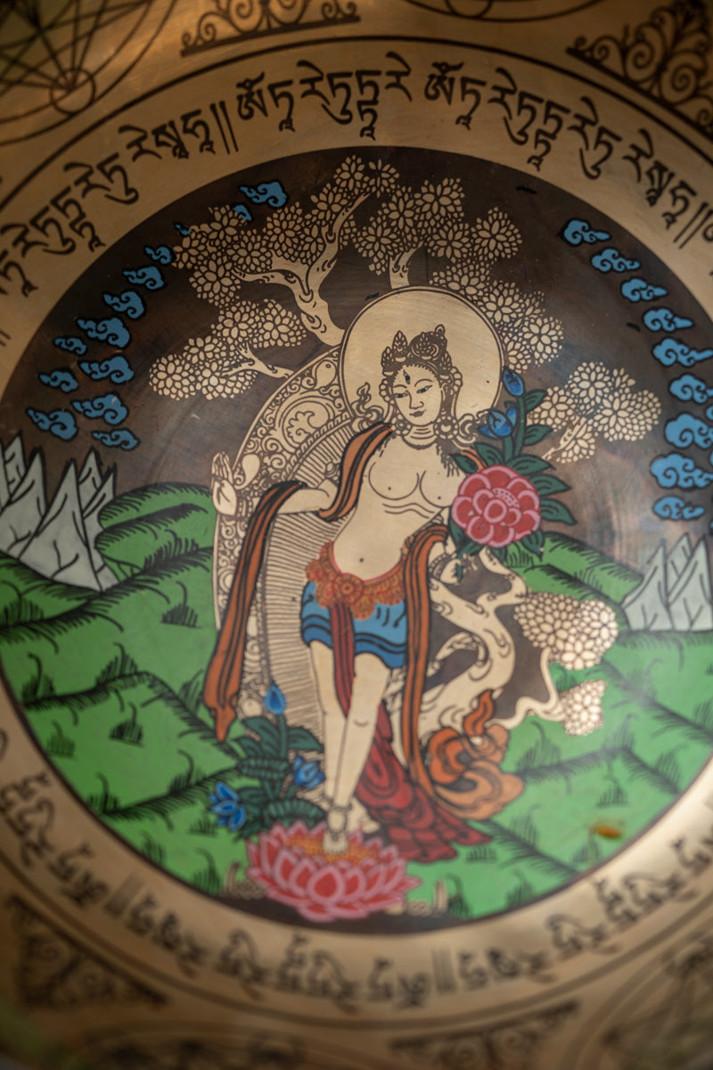 White Tara Singing Bowl for Meditation and Healing