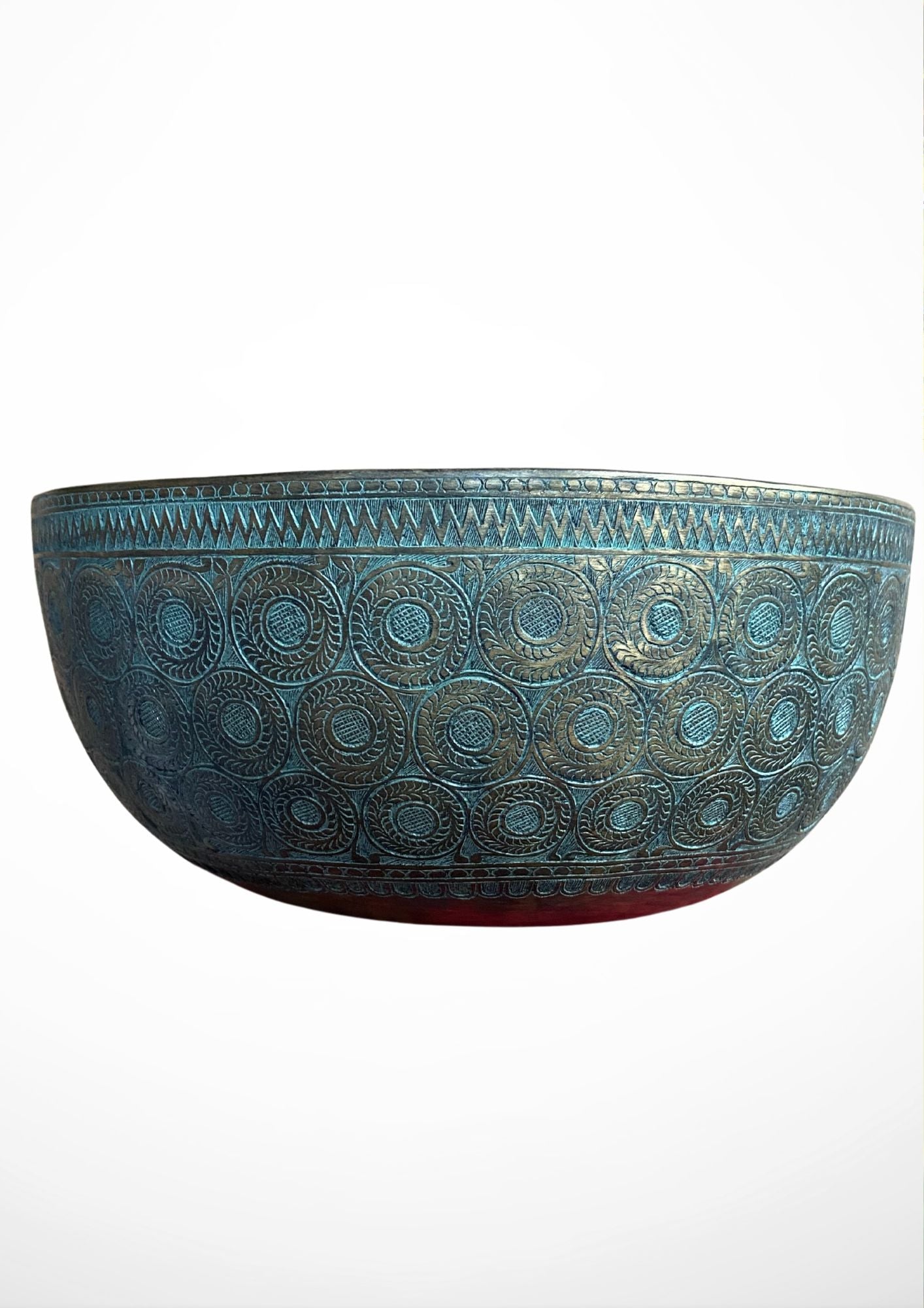 Antique Carved Tibetan Singing Bowl for meditation.