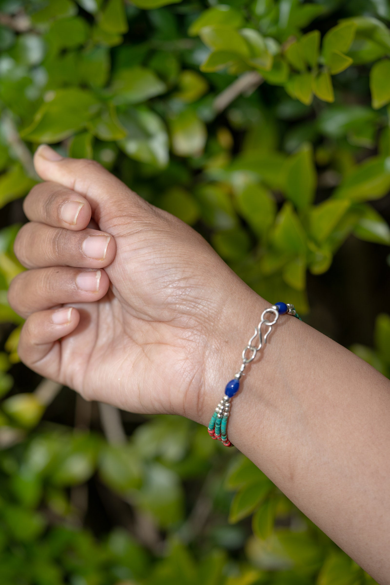 Afgani Style Turquoise Stone Bracelet for good fortune.