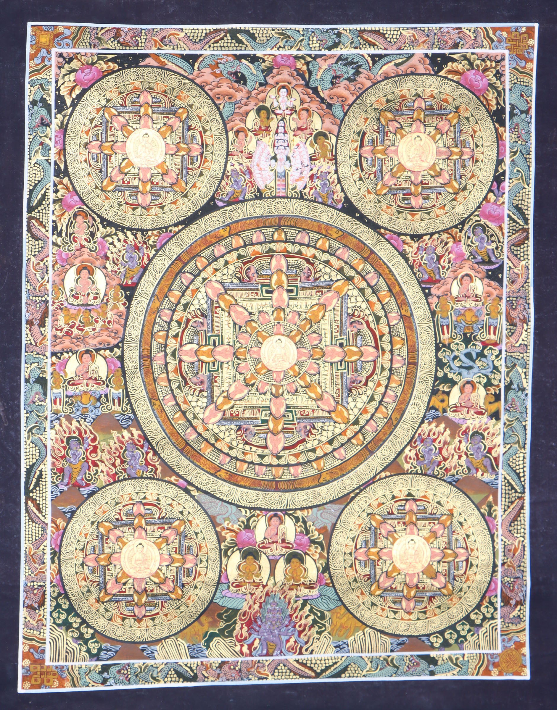 Buddha Mandala Thangka serves as a visual portal to the enlightened realms.