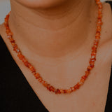 Carnelian crystal chips necklace