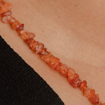 Carnelian crystal chips necklace