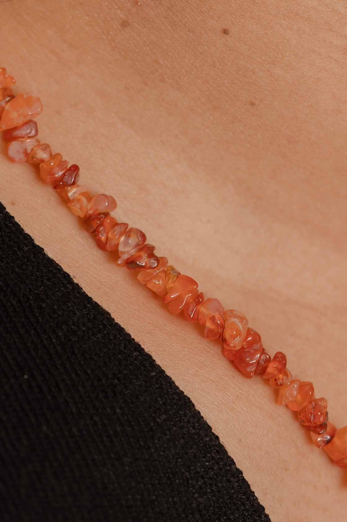 Carnelian crystal chips necklace