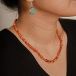 Carnelian crystal chips necklace