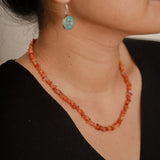 Carnelian crystal chips necklace