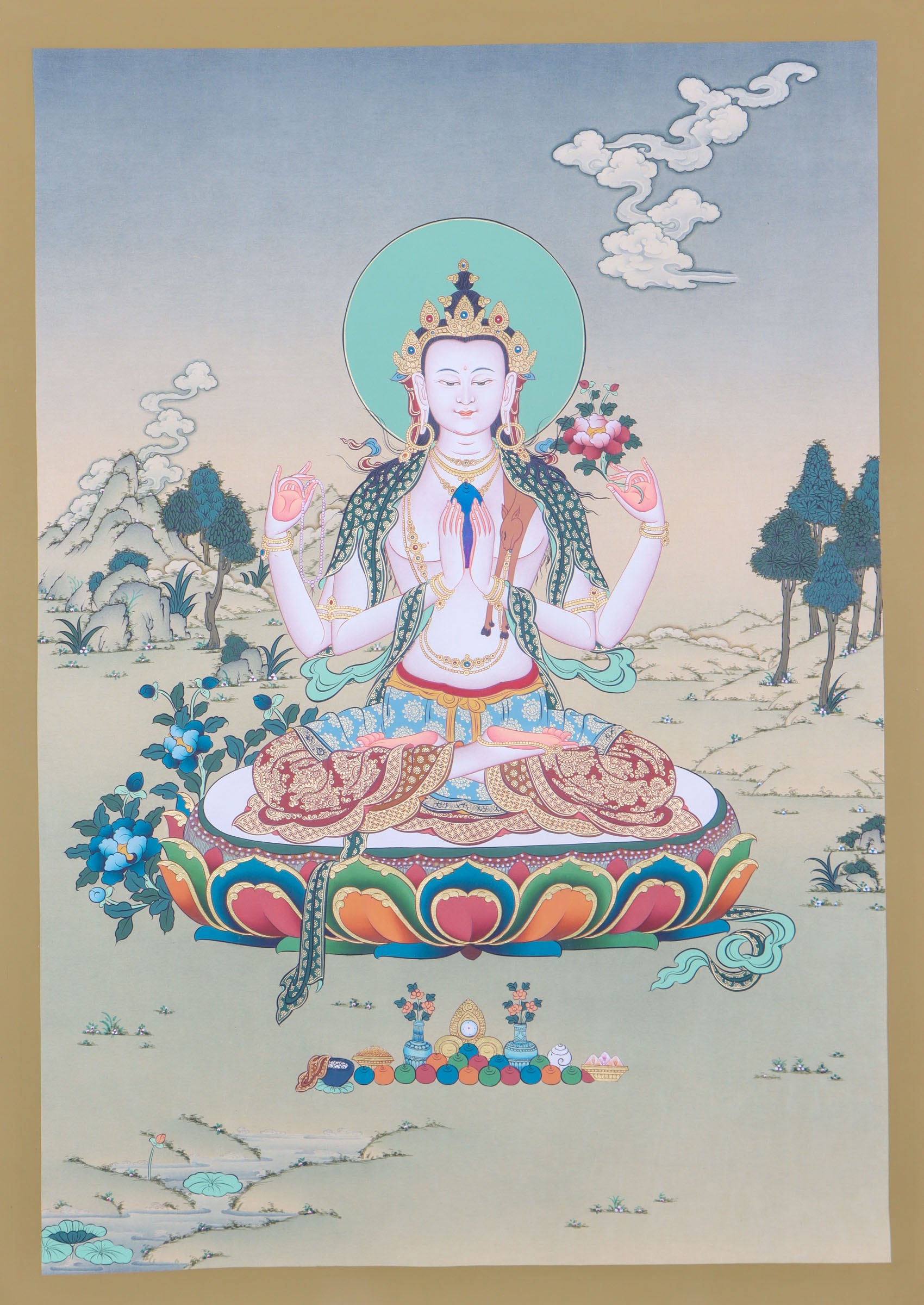 Chenrezig, the Bodhisattva of Compassion, representing boundless benevolence and mercy.