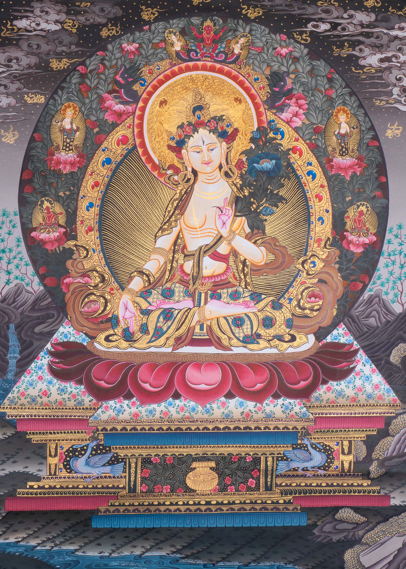 White Tara Thangka Painting