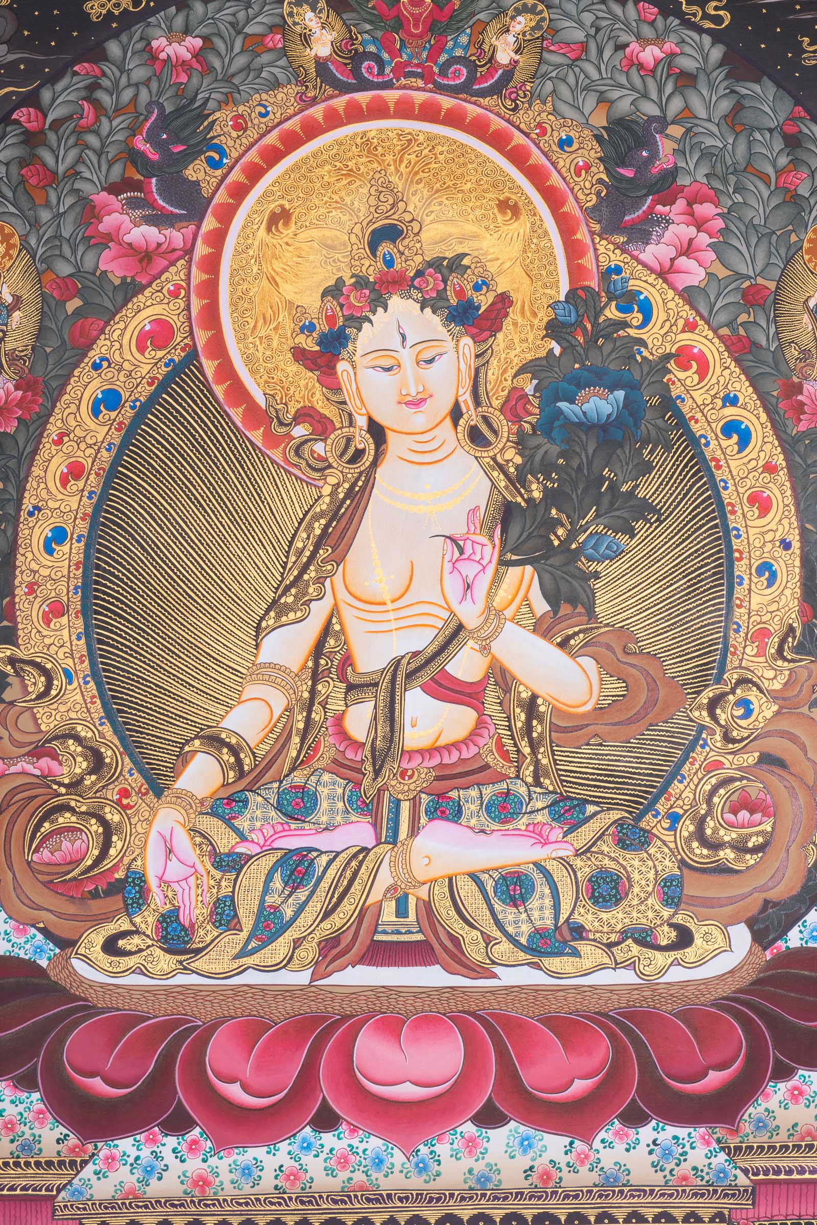 White Tara Thangka Painting