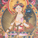 White Tara Thangka Painting