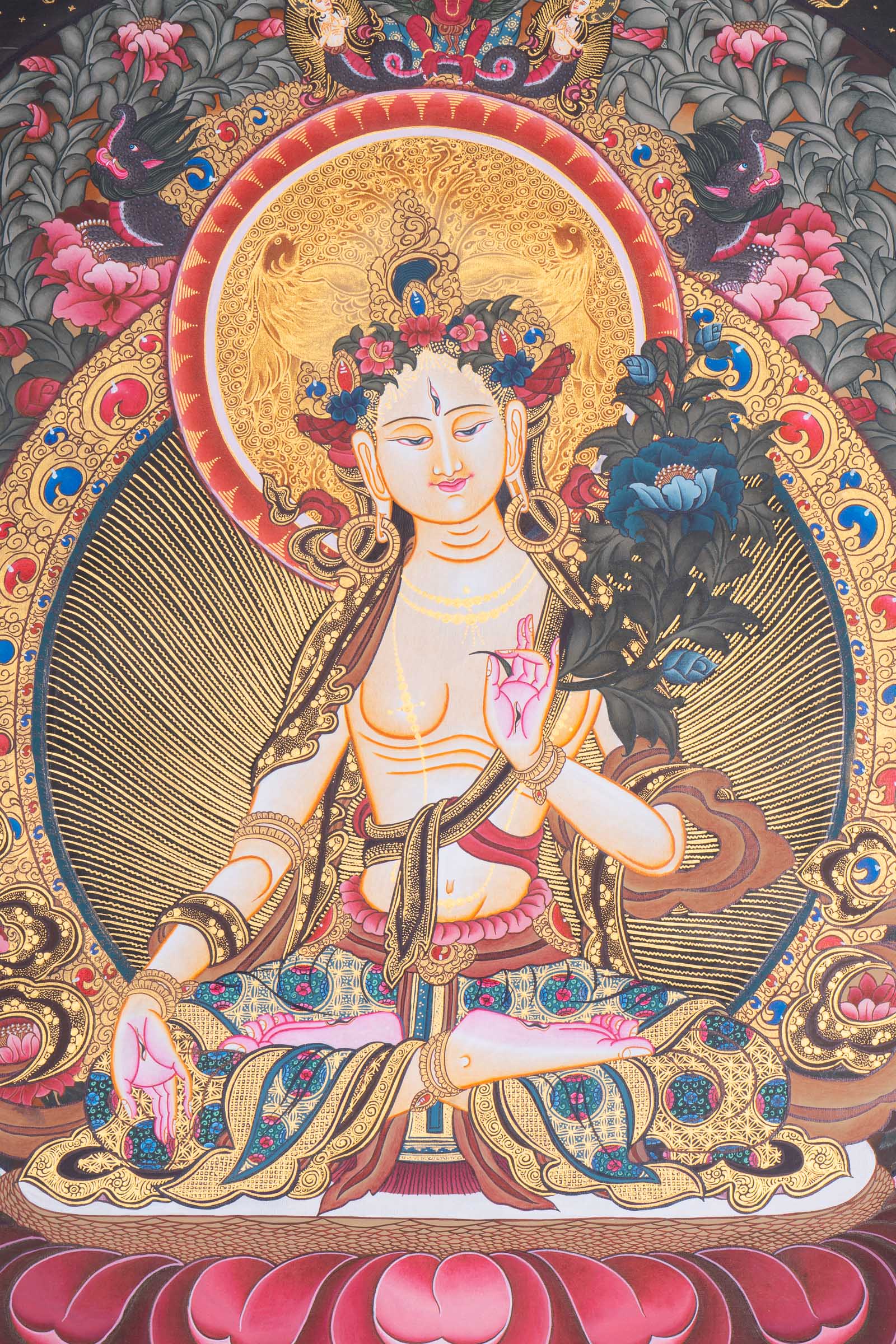 White Tara Thangka Painting