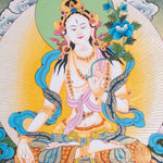 Female deity - White Tara Thangka Art