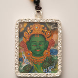 Green Tara Thangka with Locket