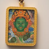 Green Tara Thangka with Locket