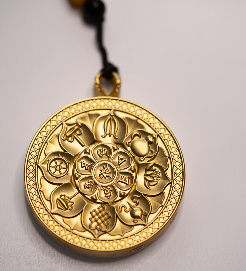 Om Ghau Thangka Locket - Sacred Amulet