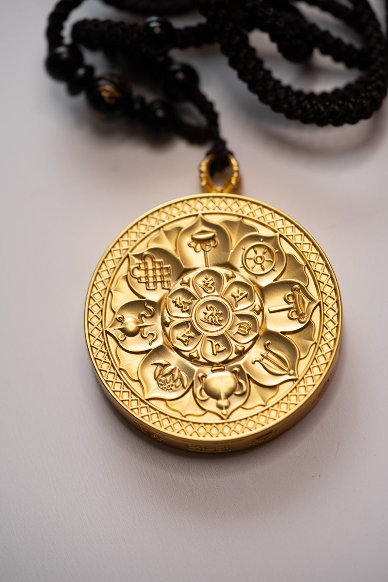 Om Ghau Thangka Locket - Sacred Amulet