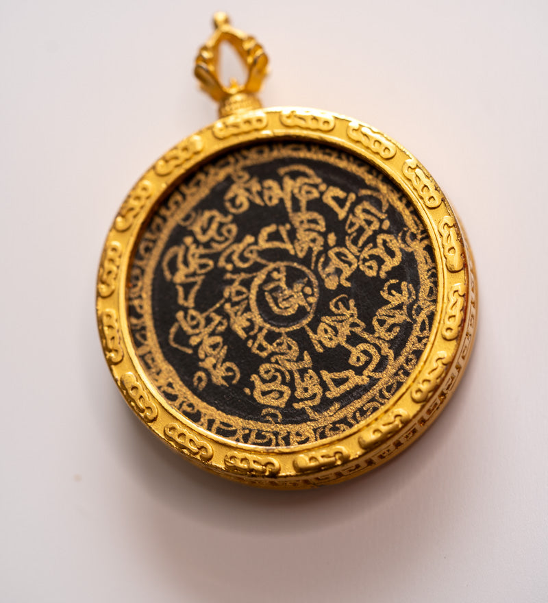 Om Ghau Thangka Locket - Sacred Amulet