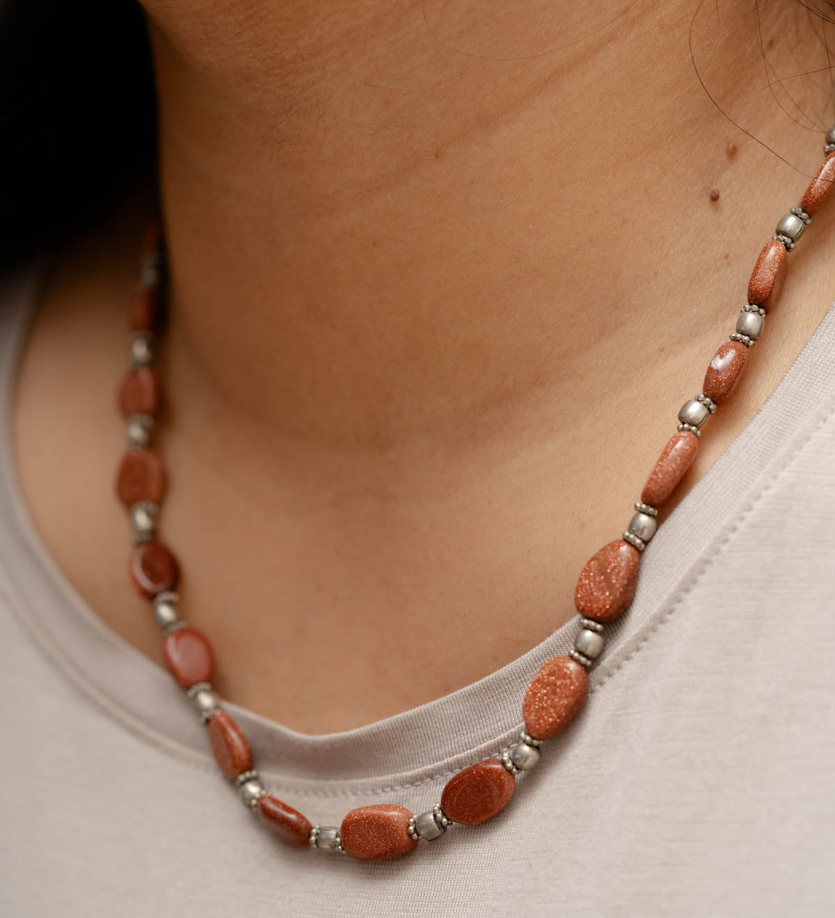 Goldstone Beaded Necklace