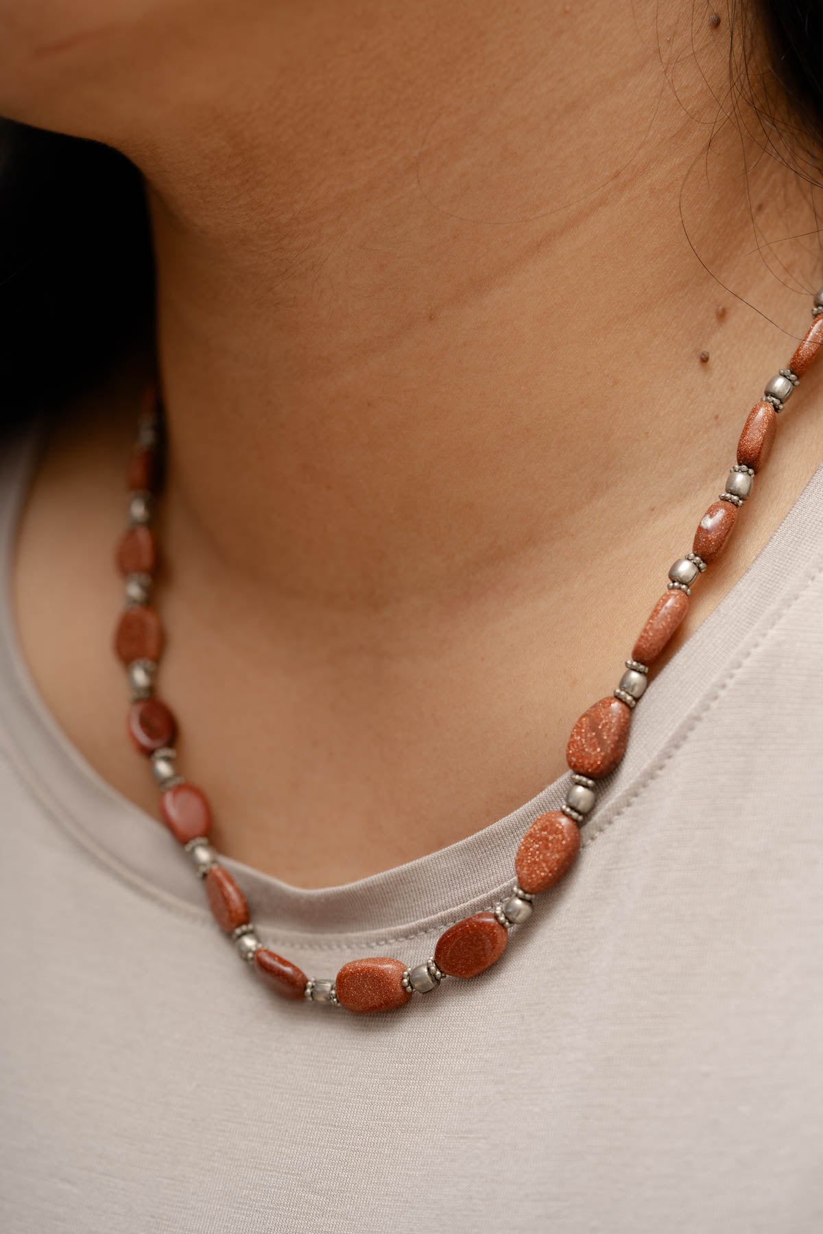 Goldstone Beaded Necklace
