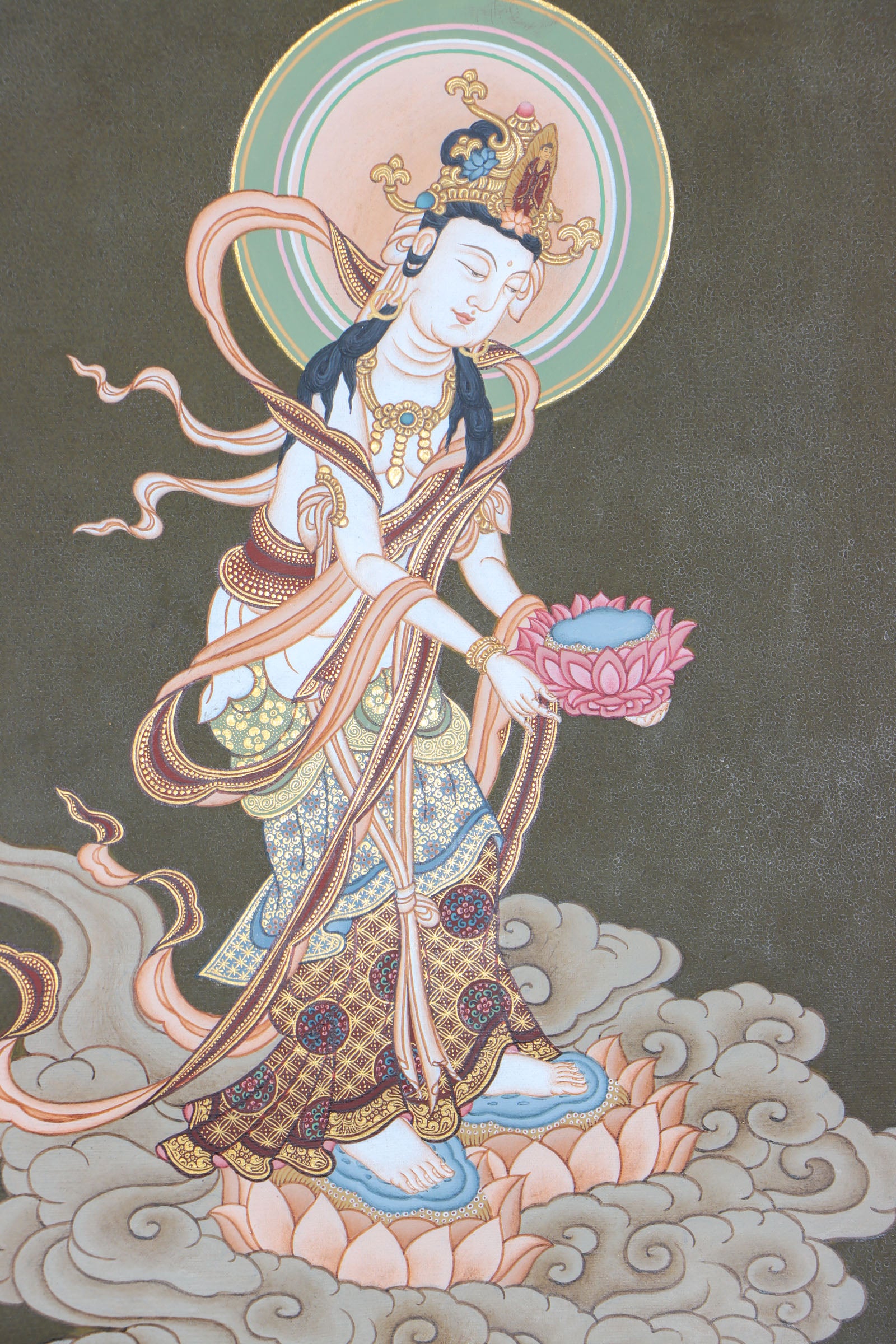 Japanese Buddha Thangka Painting for spirituality.