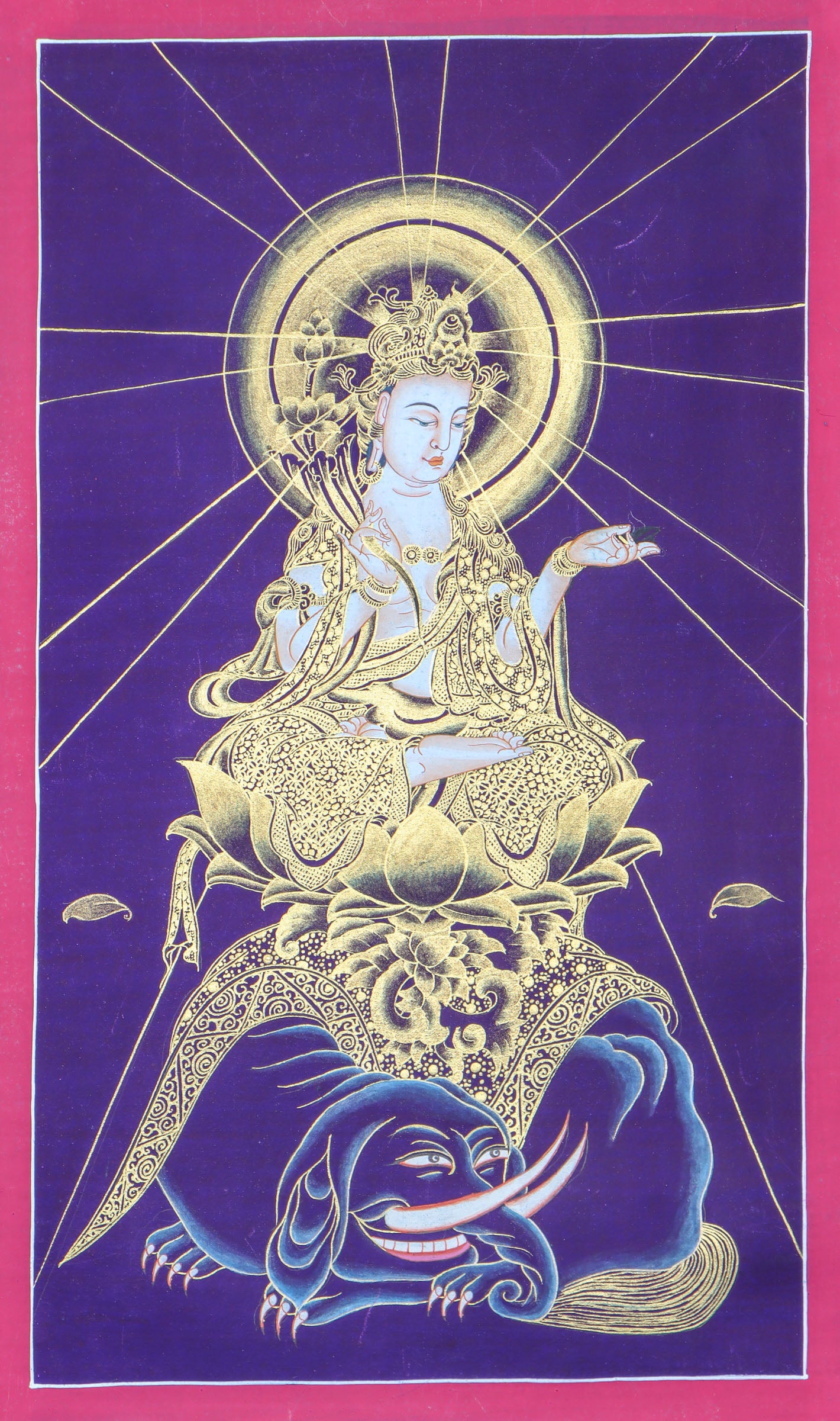 Japanese Buddha Thangka Painting for wall hanging decor.