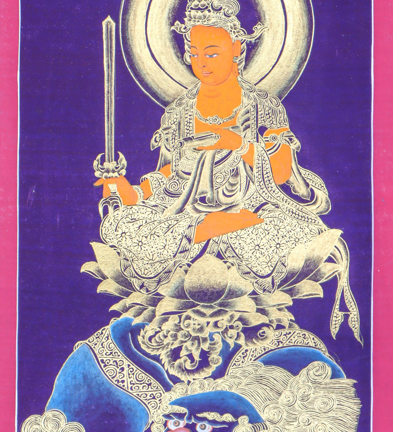 Japanese Buddha Thangka Painting for spirituality.