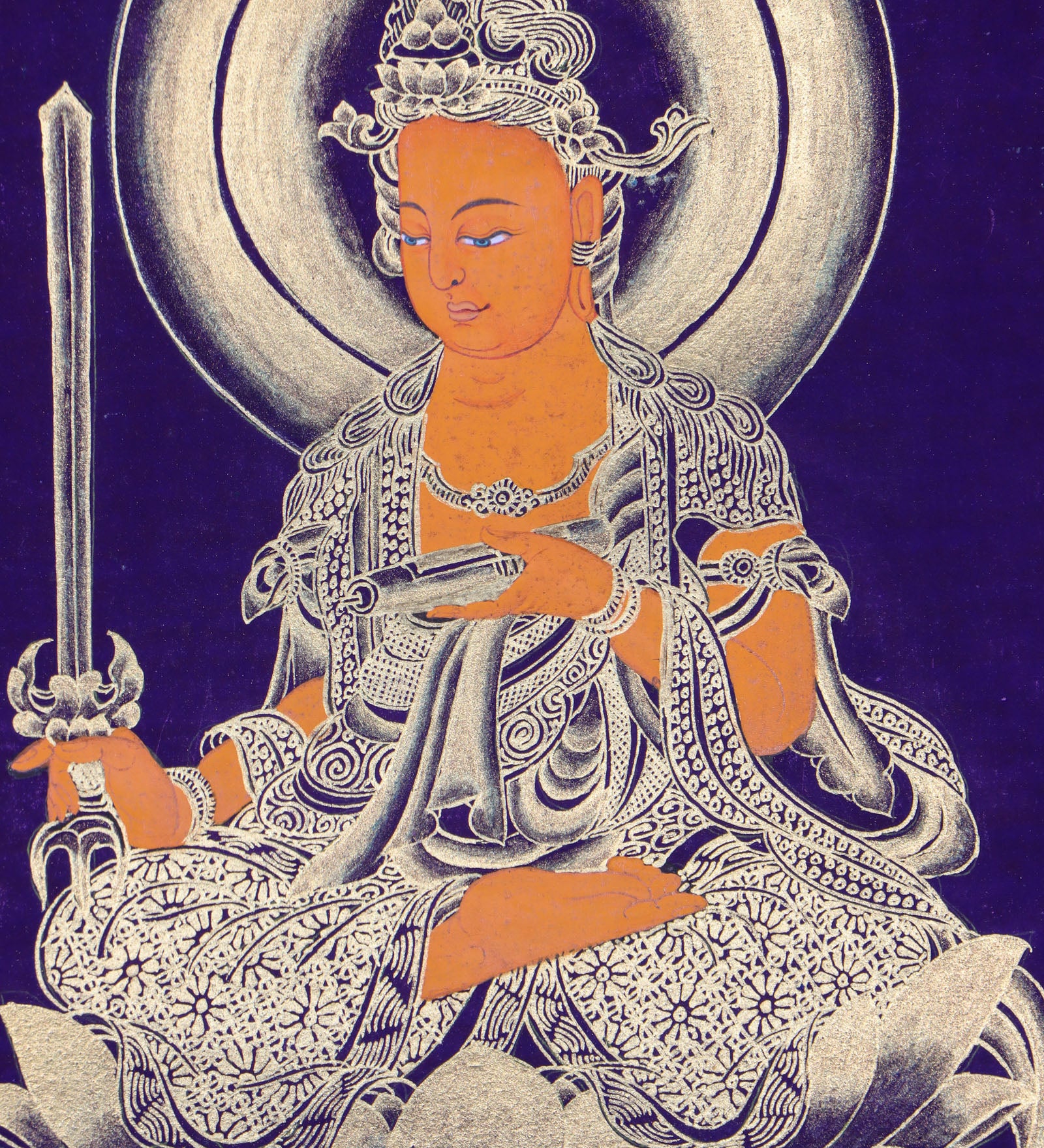 Japanese Buddha Thangka Painting for spirituality.