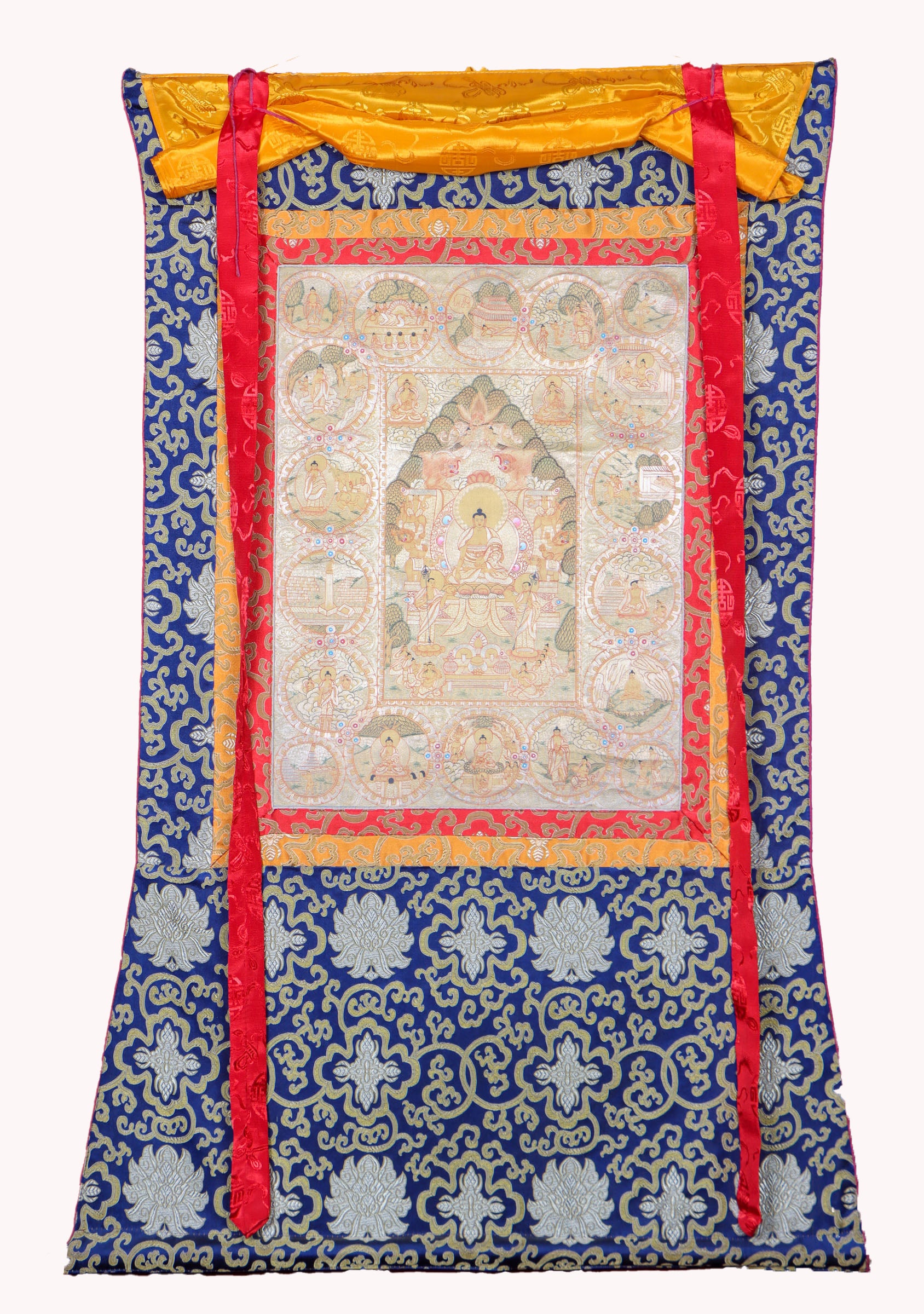 Shakyamuni Buddha Thangka Painting for meditation and reflection on the teachings of Shakyamuni Buddha.