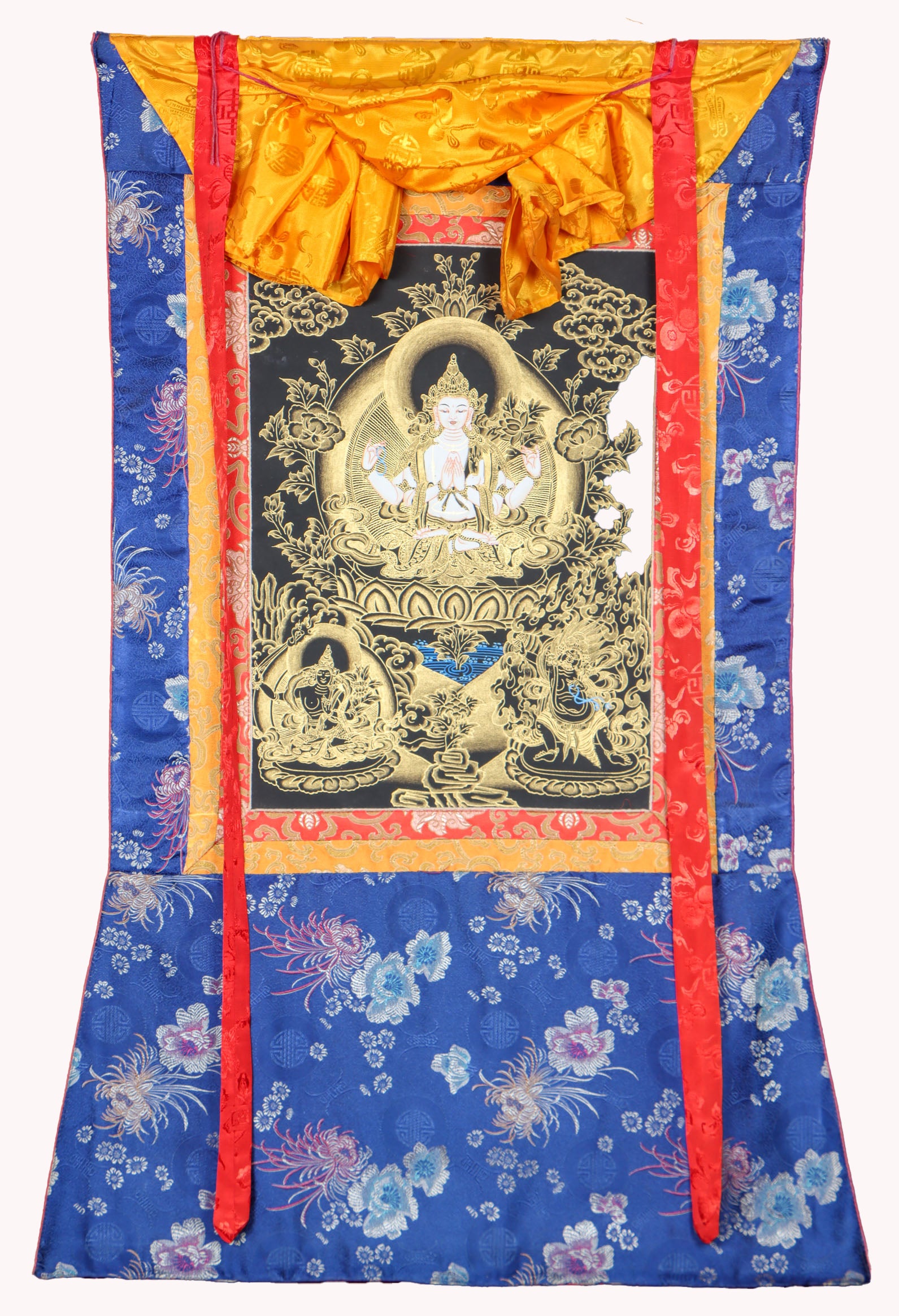 Chengresi Brocade Thangka Painting for wisdom and compassion.