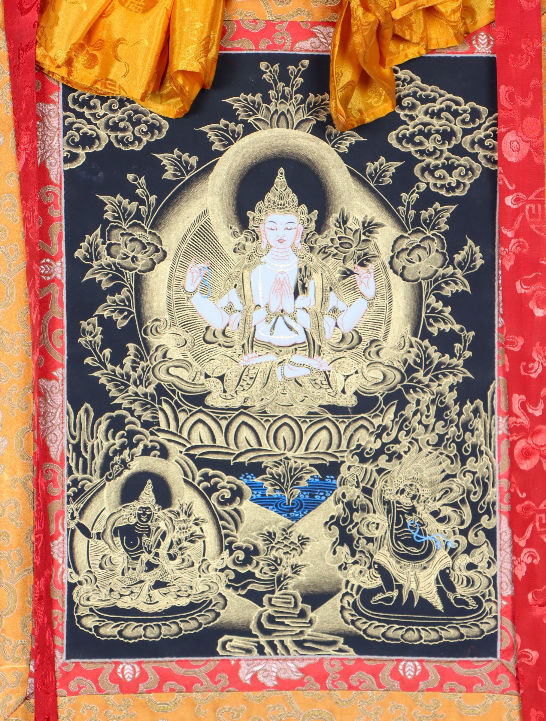 Chengresi Brocade Thangka Painting for wisdom and compassion.