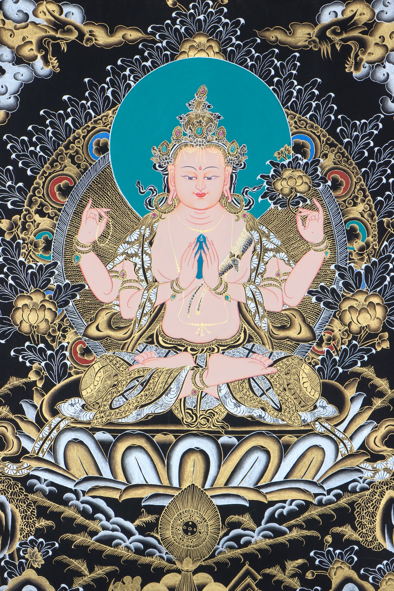  Chenrezig thangkas serve as objects of devotion and reverence.