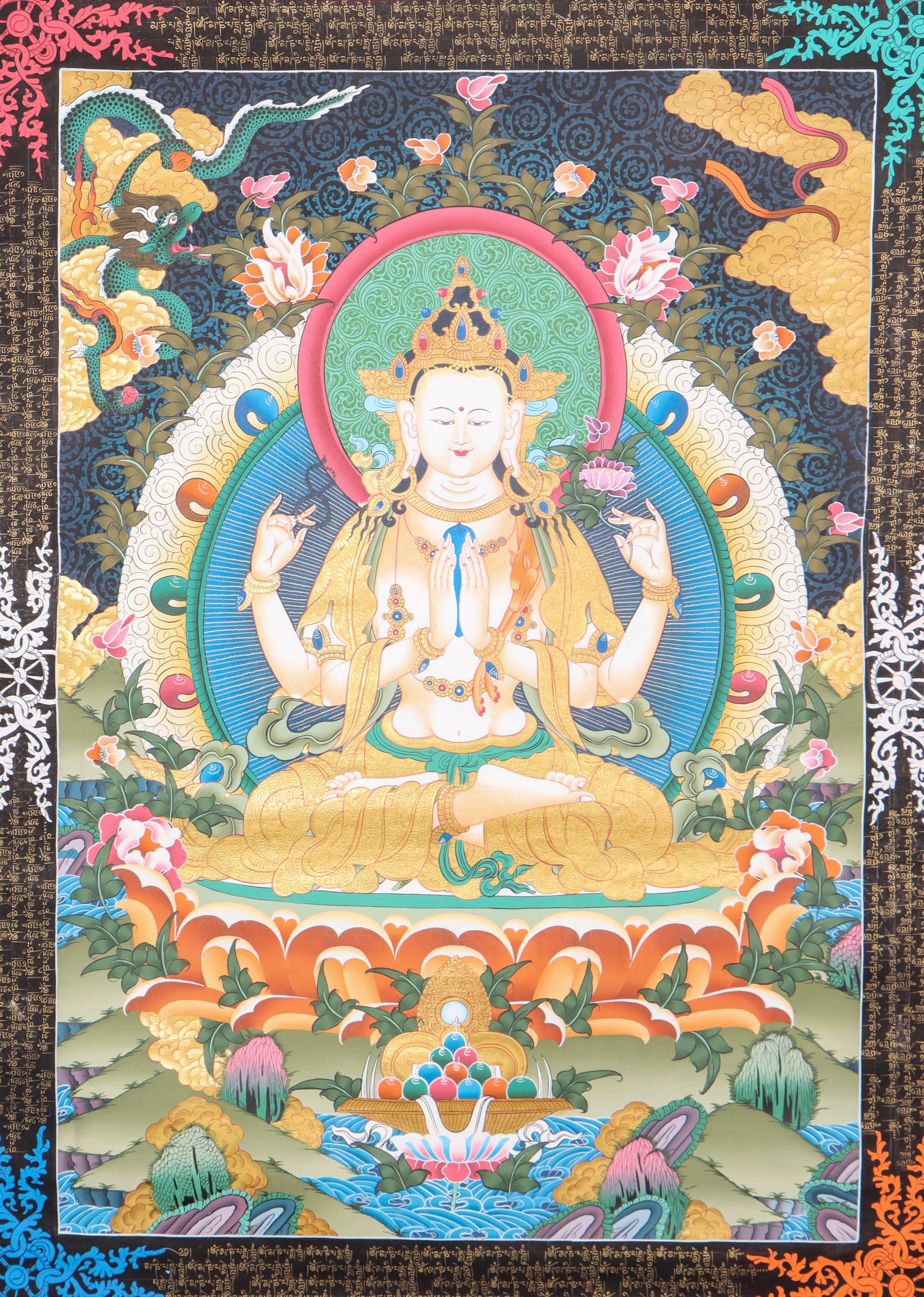 Chengresi Thangka for meditation.