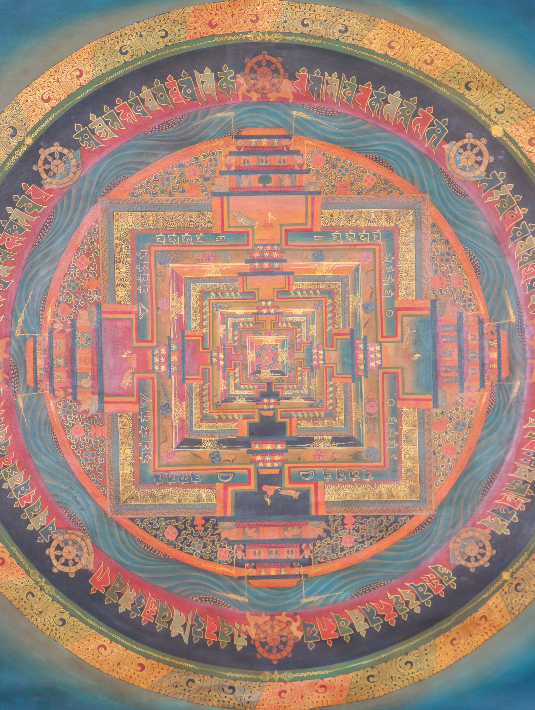  Kalachakra Mandala Thangka serves as an ideal tool for meditation and contemplation, providing a path to spiritual enlightenment.