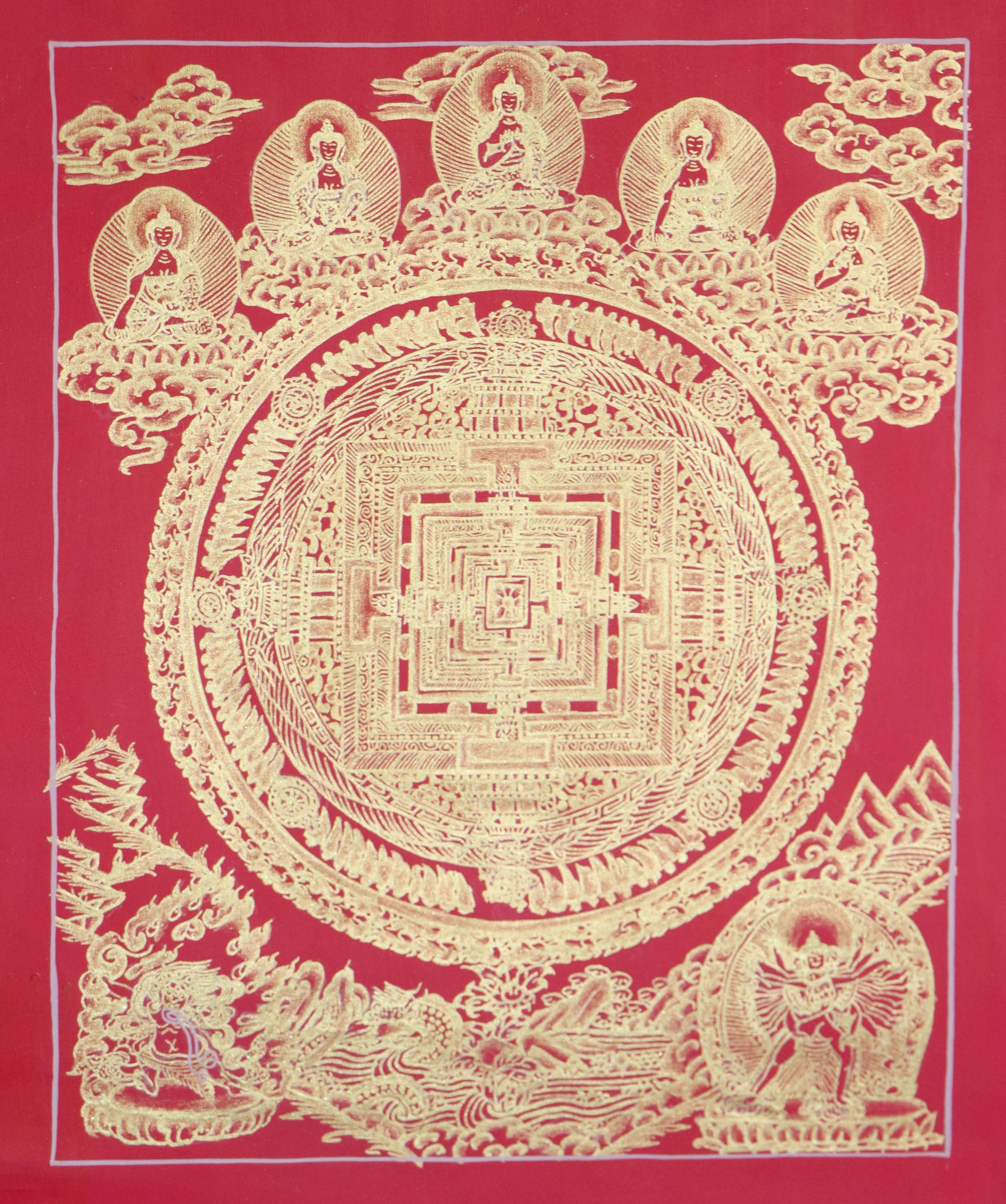 Kalachakra Mandala Thangka is a art, featuring the cosmology and teachings of the Kalachakra Tantra