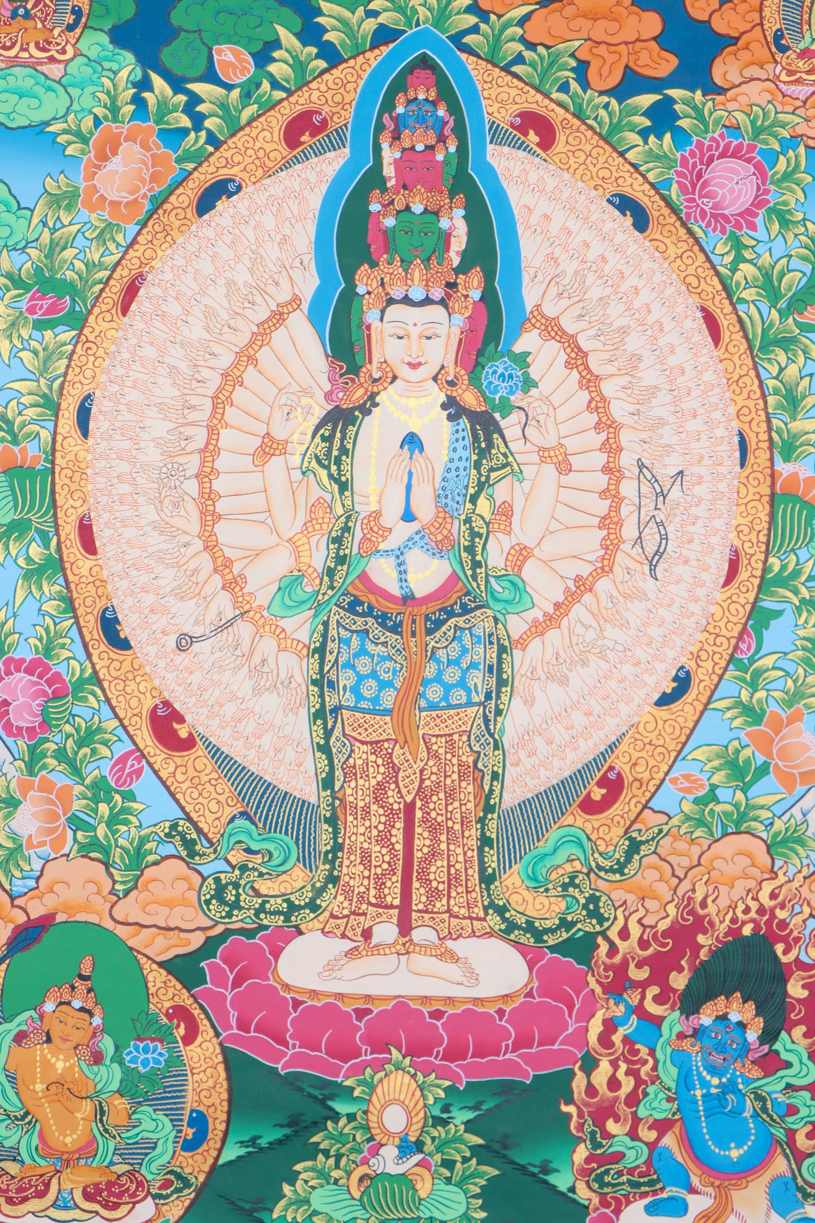 Avalokiteshvara Thangka for Home Decoration and Chakra Healing.