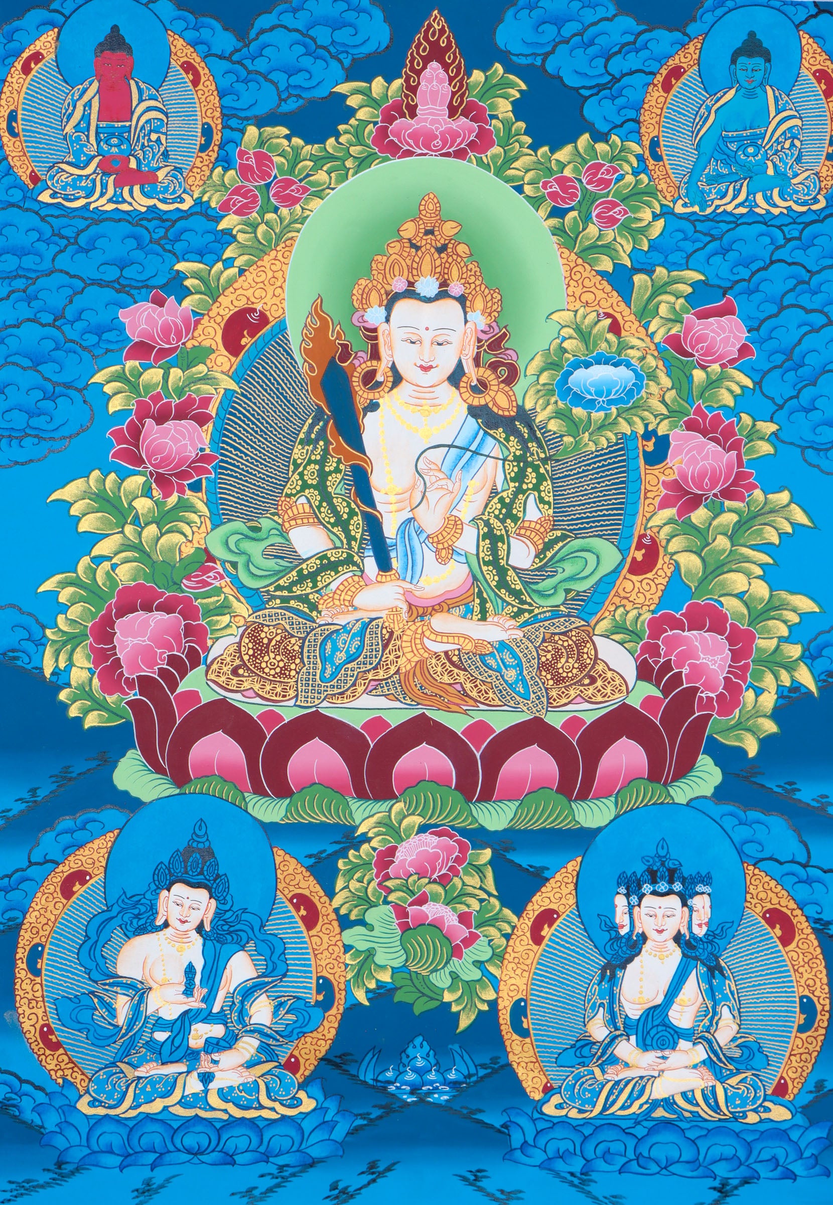 Manjushree Thangka for spiritual progression and education.