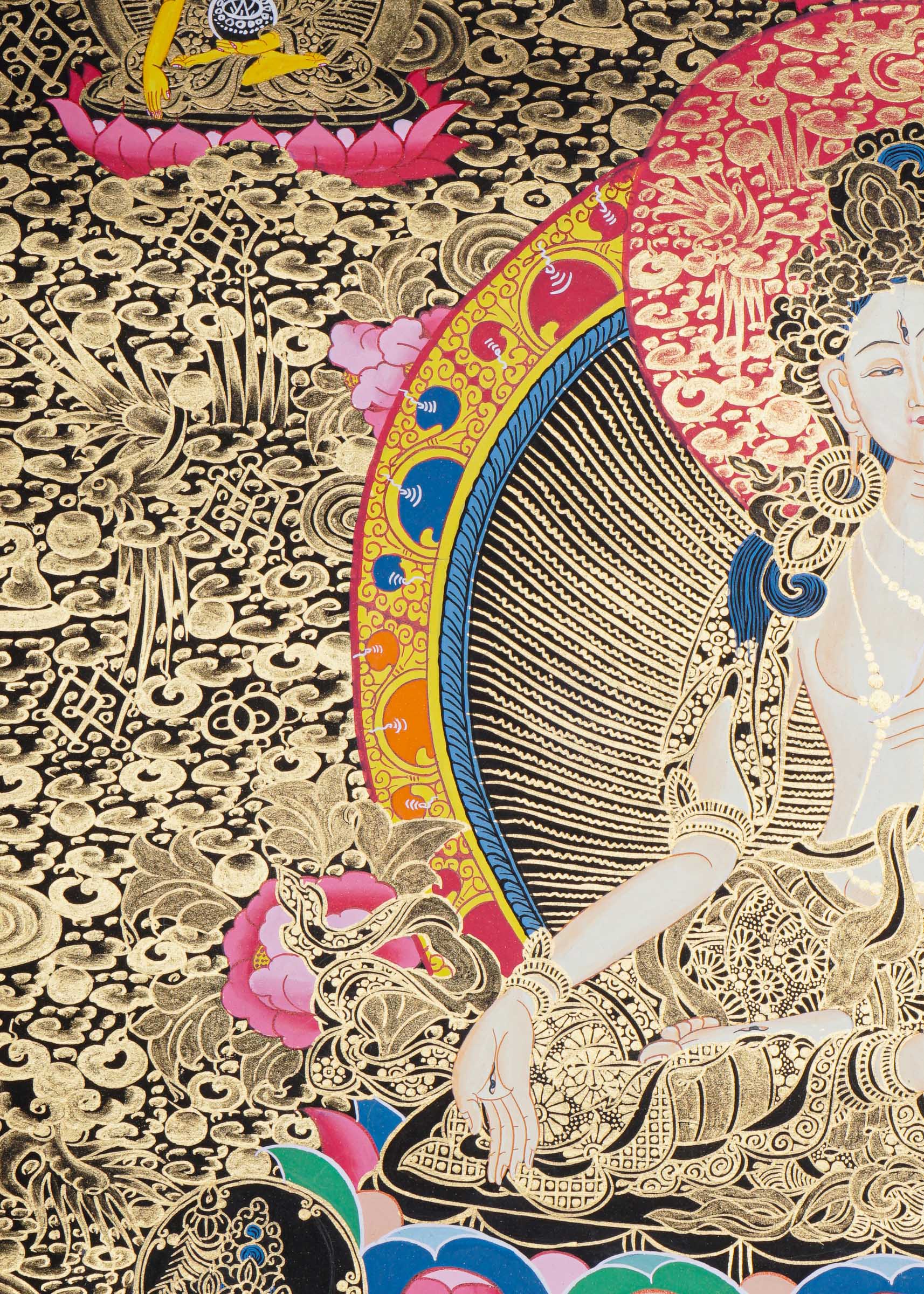 White Tara Thangka - Tibetan Painting