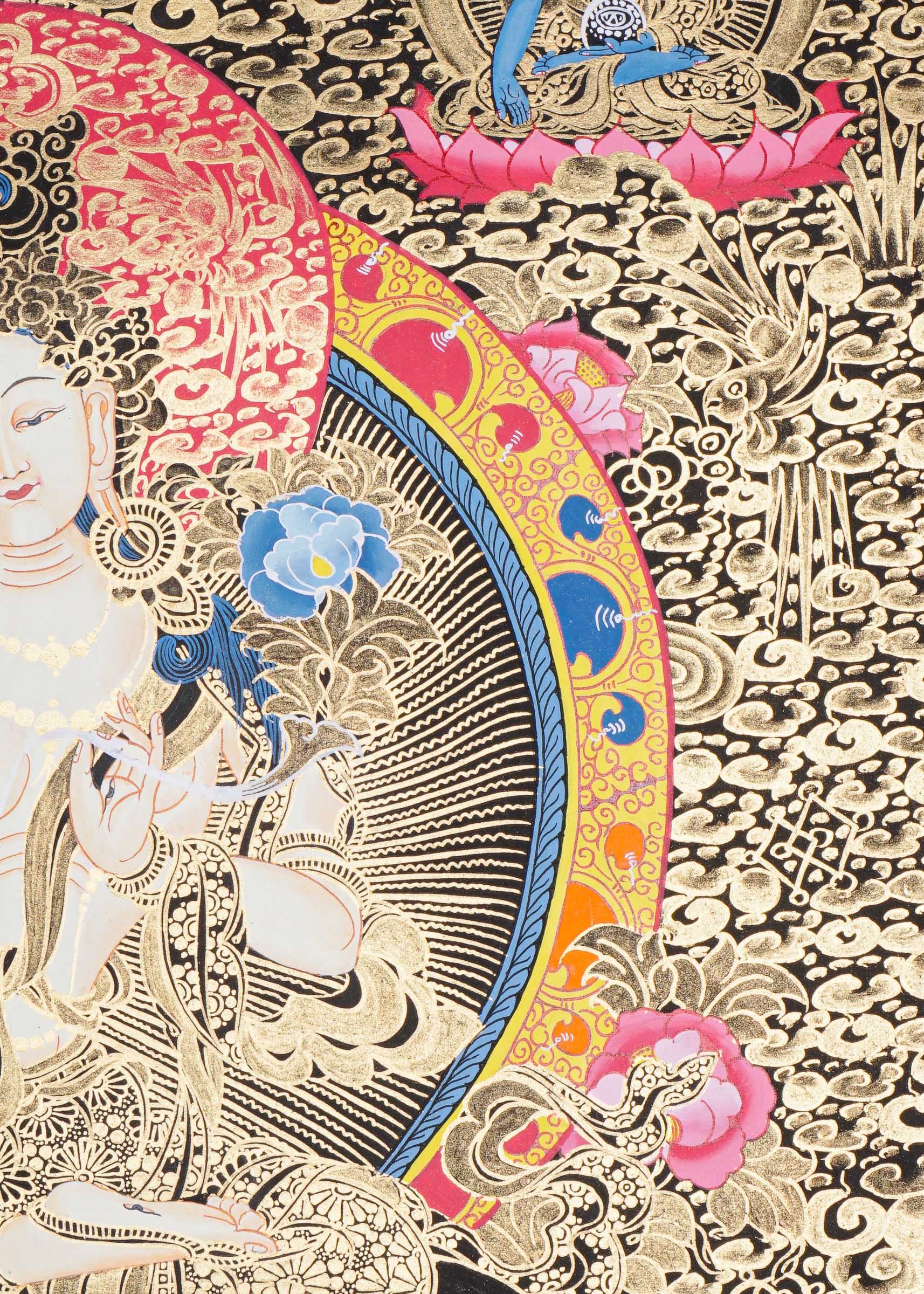 White Tara Thangka - Tibetan Painting
