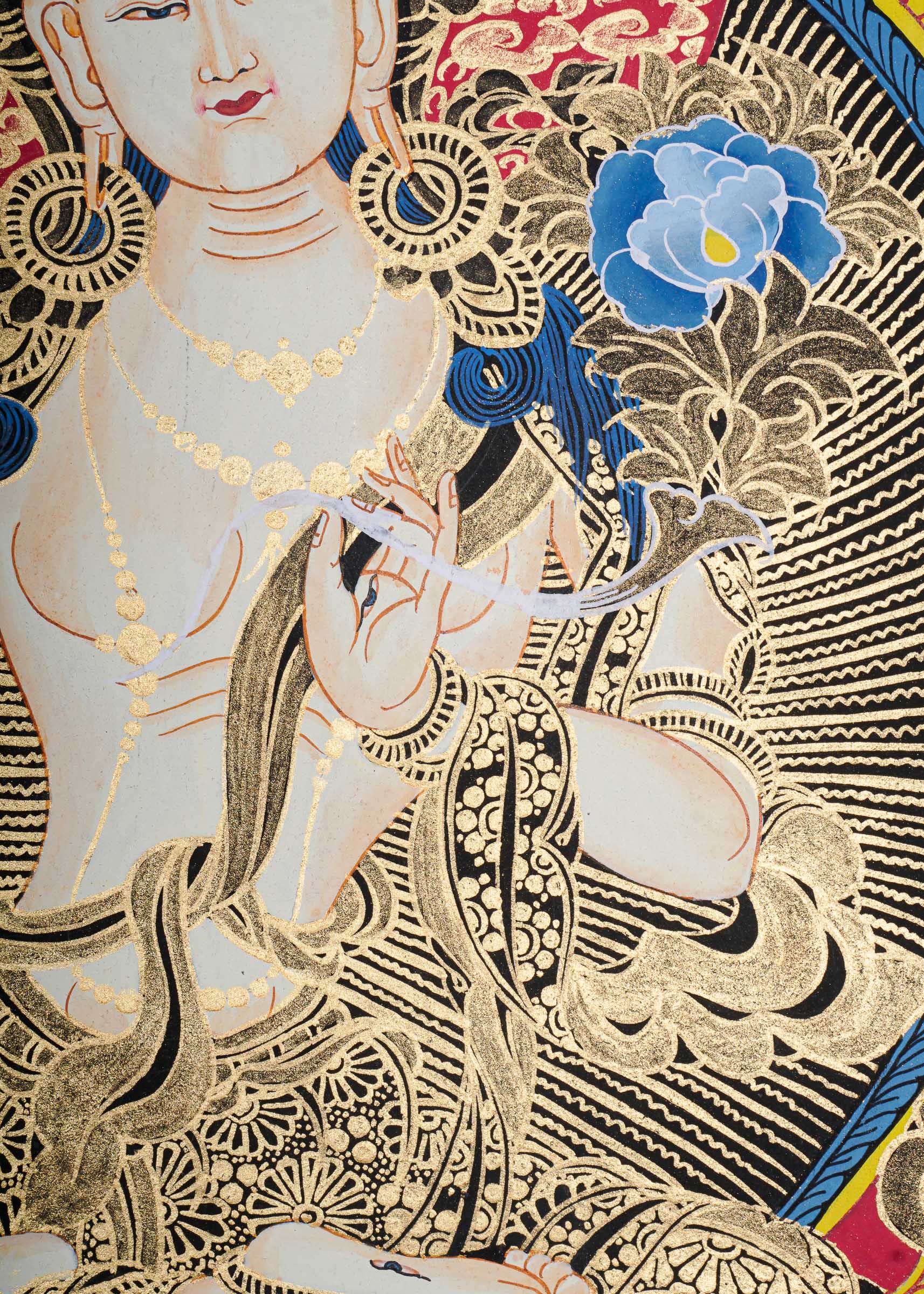 White Tara Thangka - Tibetan Painting