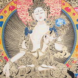 White Tara Thangka - Tibetan Painting