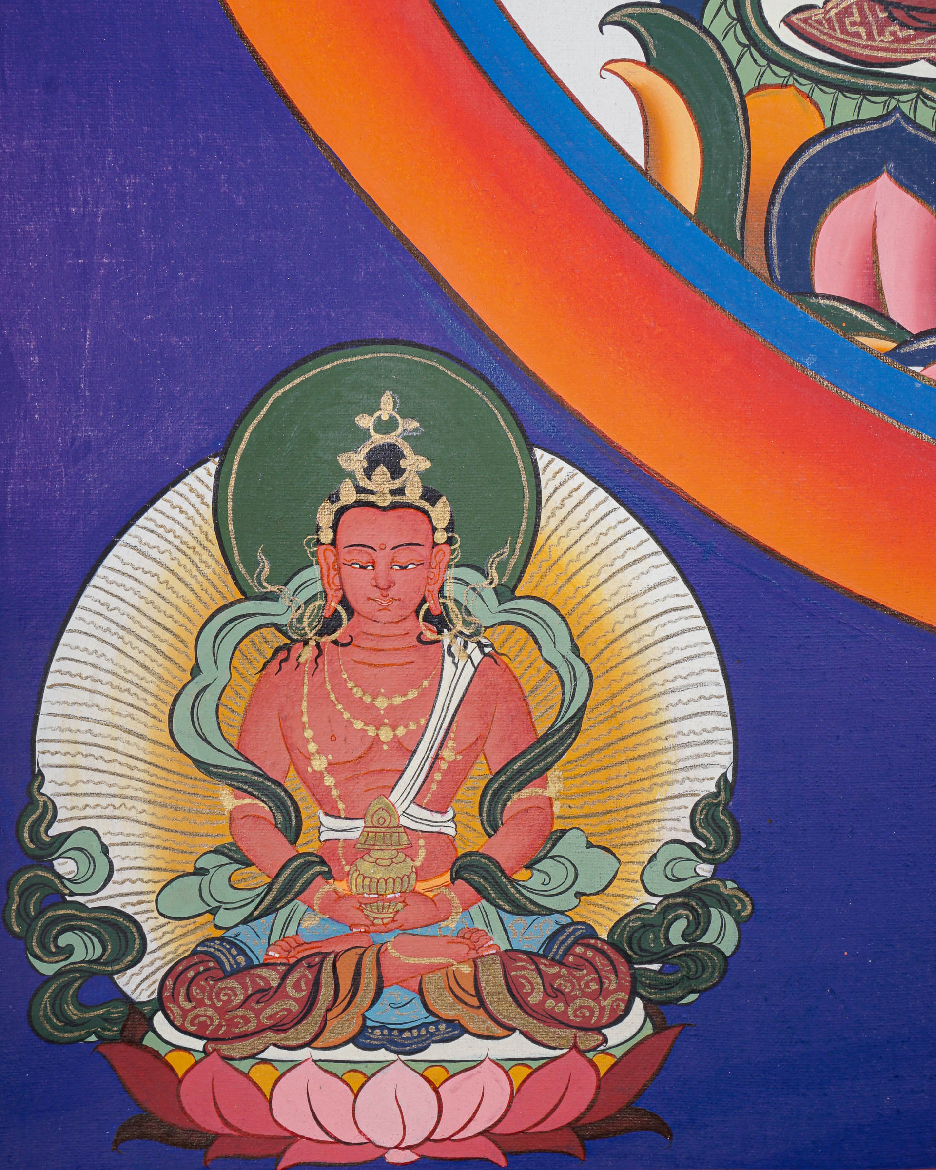 White Tara Thangka - Female deity painting