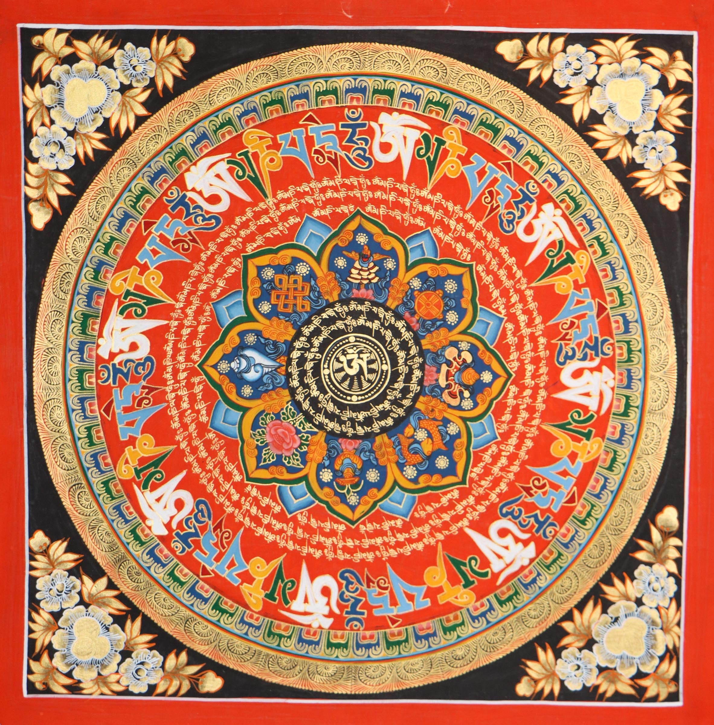 Mantra Mandala Thangka is used for spiritual practices.