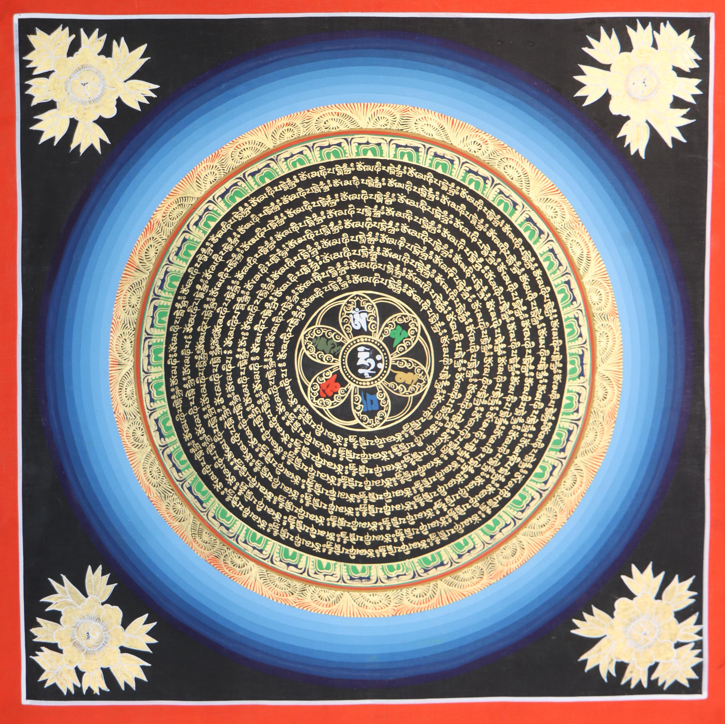 Mantra Mandala Thangka Painting is great for meditational decor.