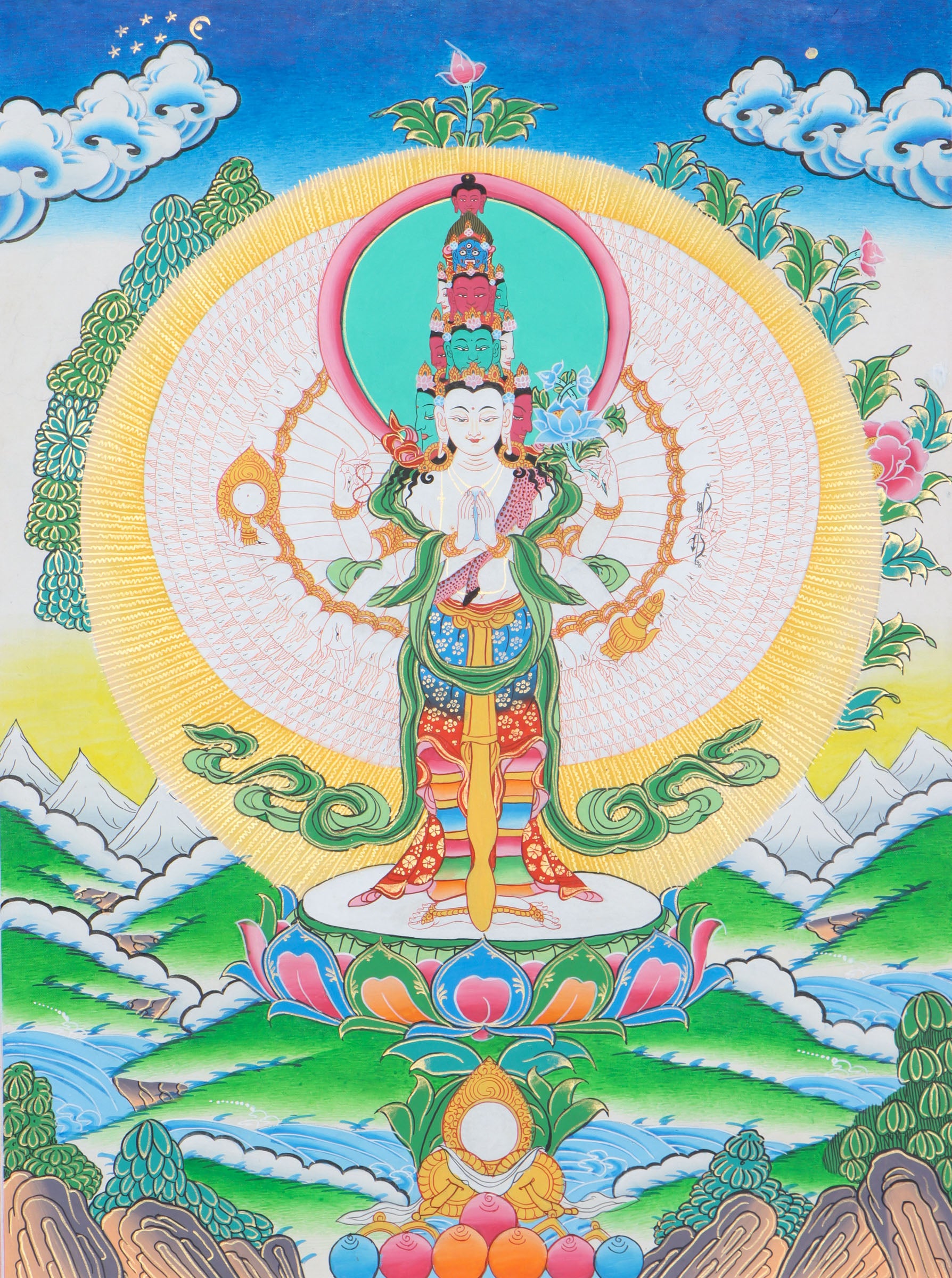 Lokeshwor Thangka serves as visual aids for meditation and visualization practices.