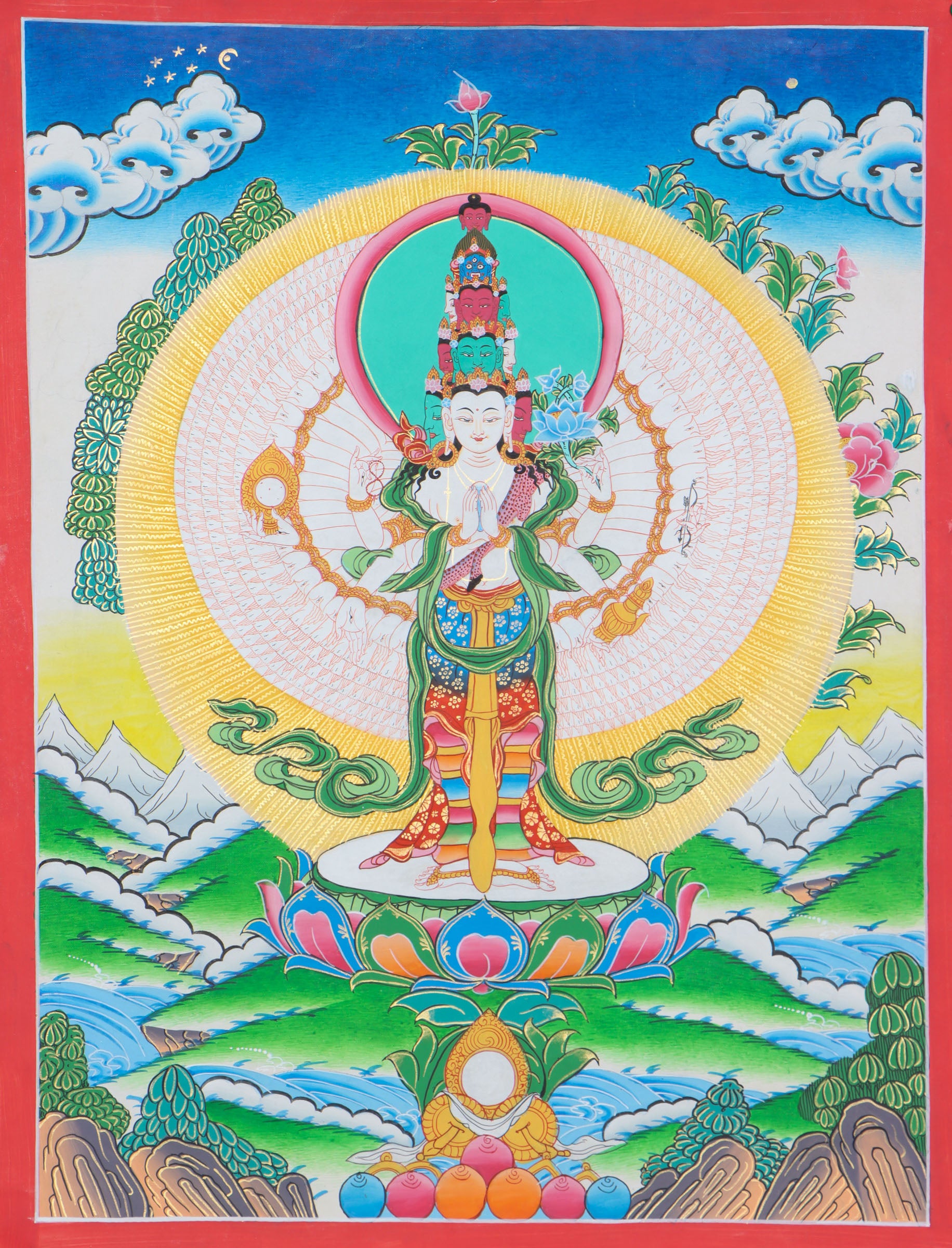 Lokeshwor Thangka serves as visual aids for meditation and visualization practices.