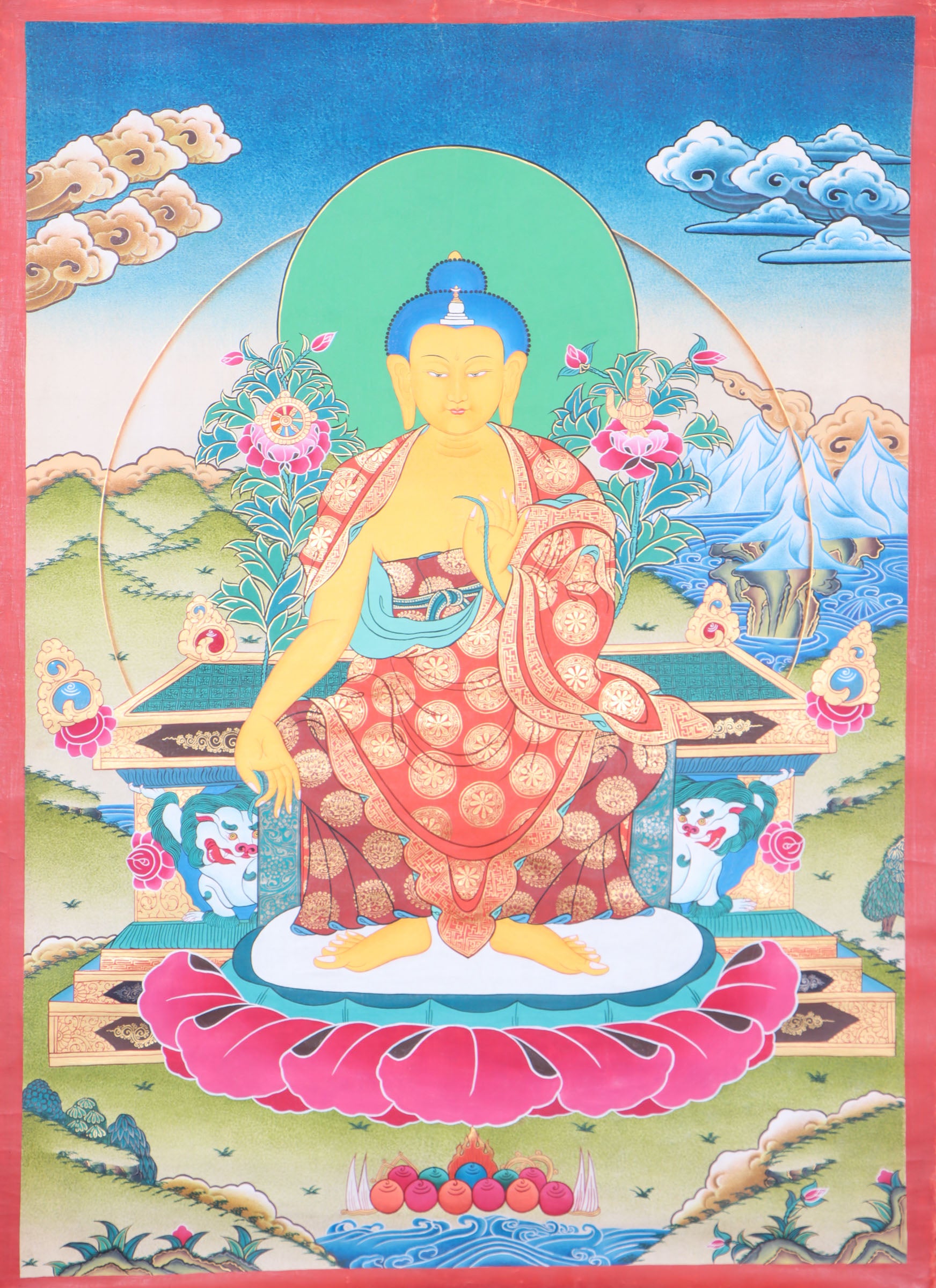 Maitreya Buddha Thangka for prayer and meditation.
