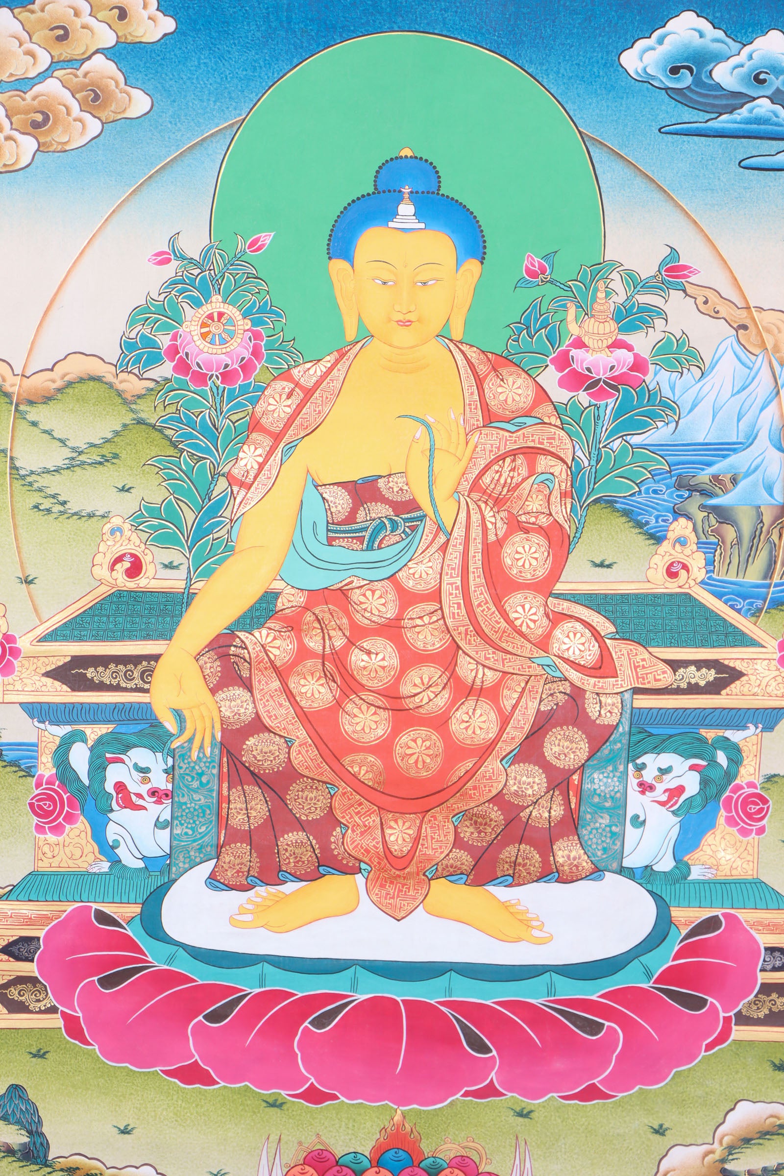 Maitreya Buddha Thangka for prayer and meditation.