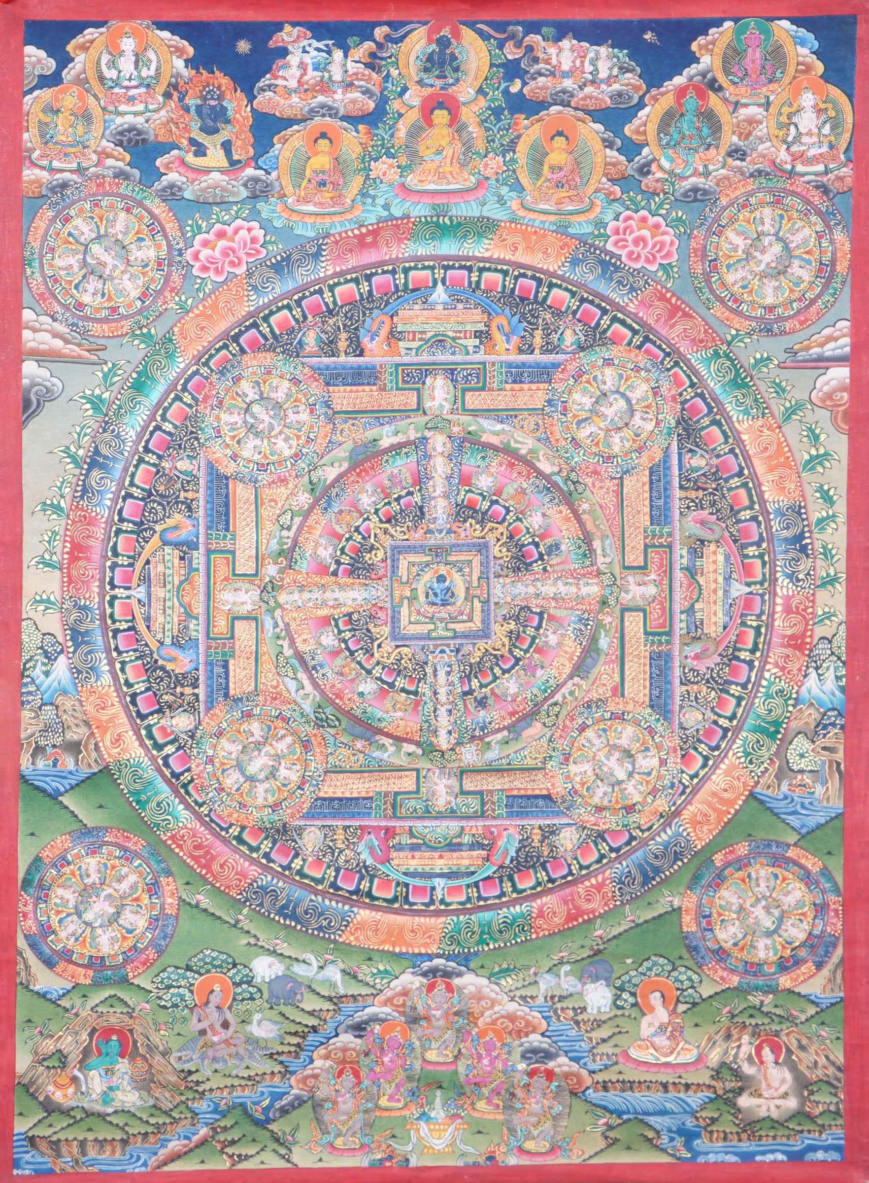 Vajradhara Mandala Thangka assists with meditation, contemplation, and the pursuit of wisdom and compassion.