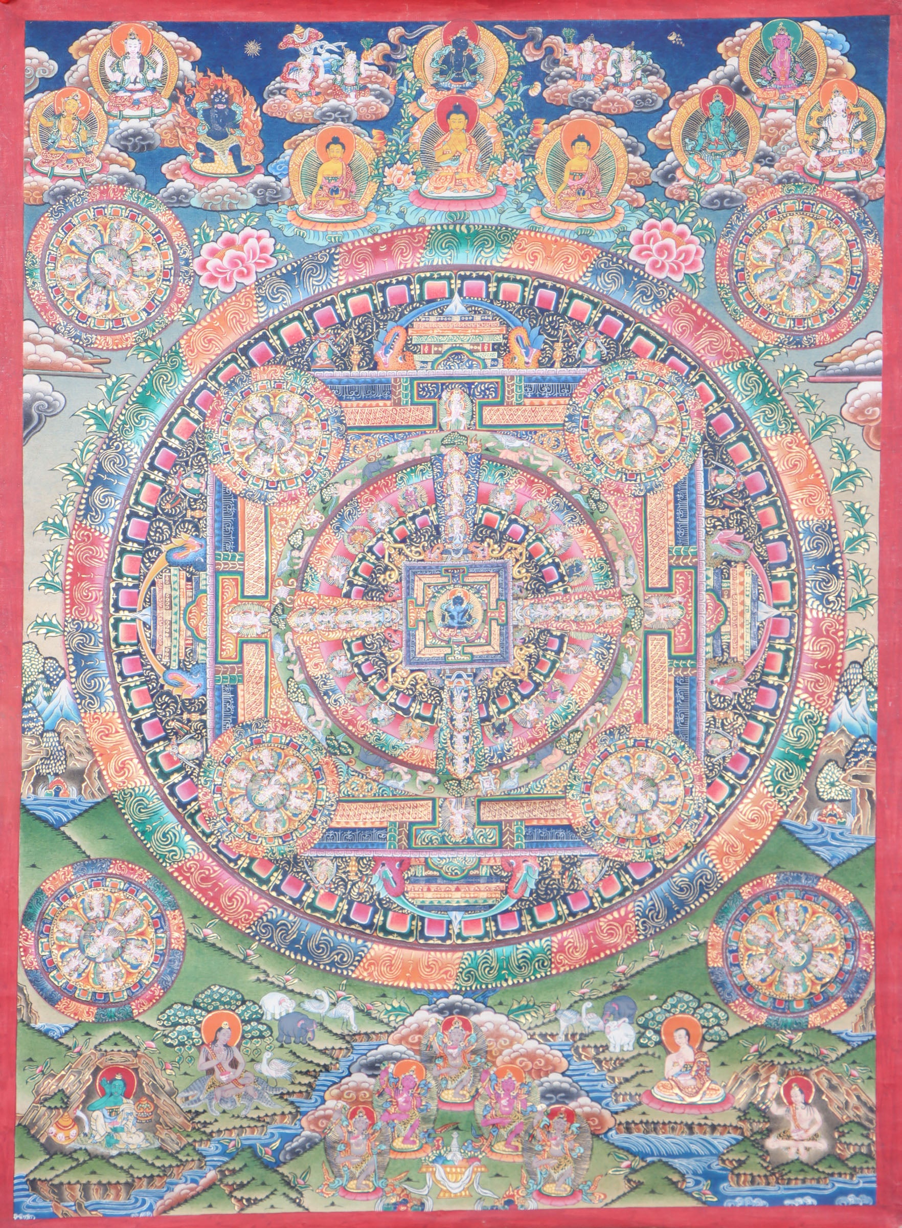  Vajradhara Mandala Thangka assists with meditation, contemplation, and the pursuit of wisdom and compassion. 