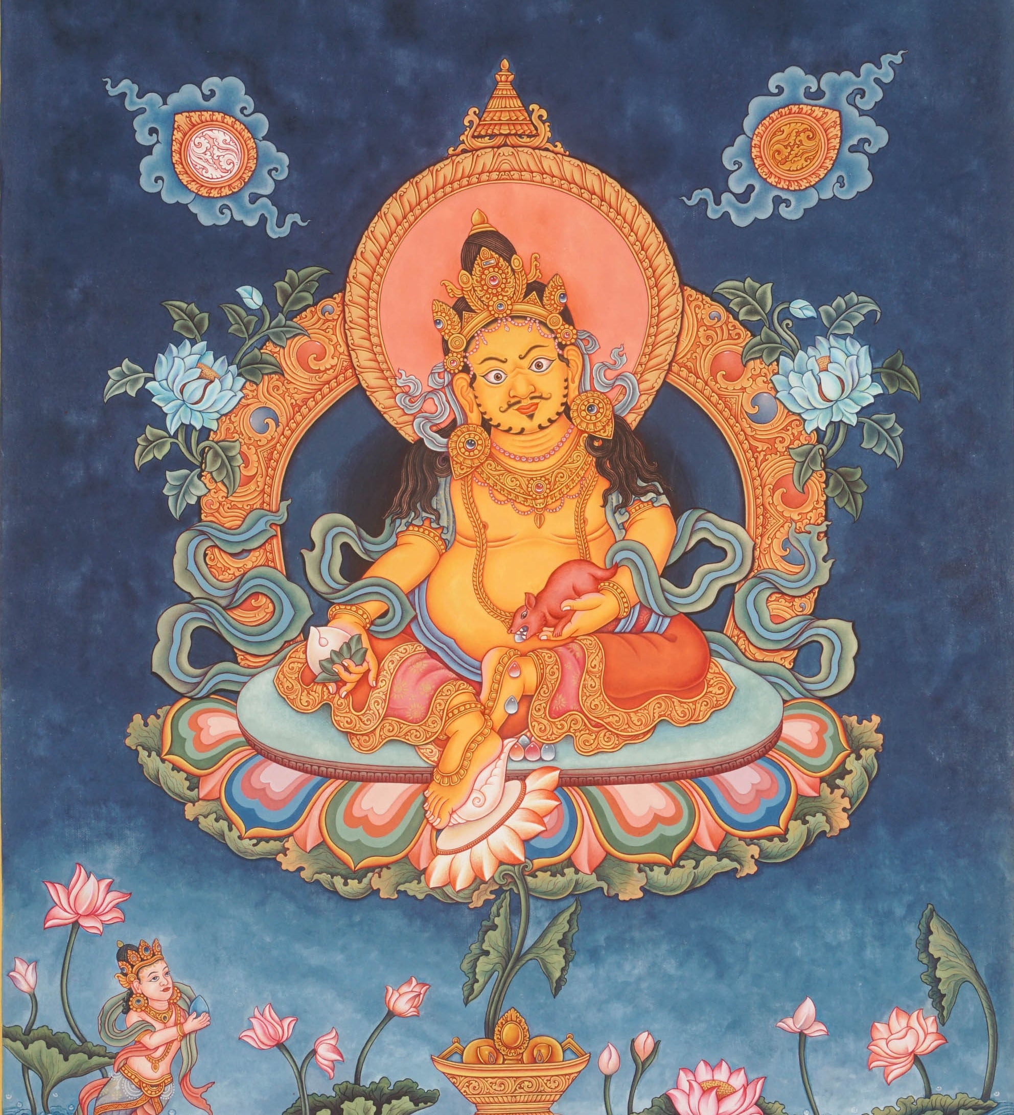 Newari Style Zambala Thangka