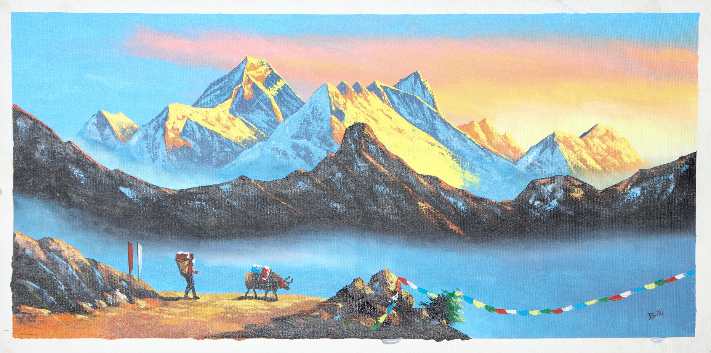 Mount Everest Oil Painting for wall decor.